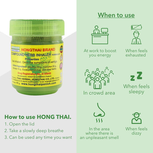 Dầu Hít Thảo Dược Hongthai Brand Compound Herb Inhaler Thái Lan