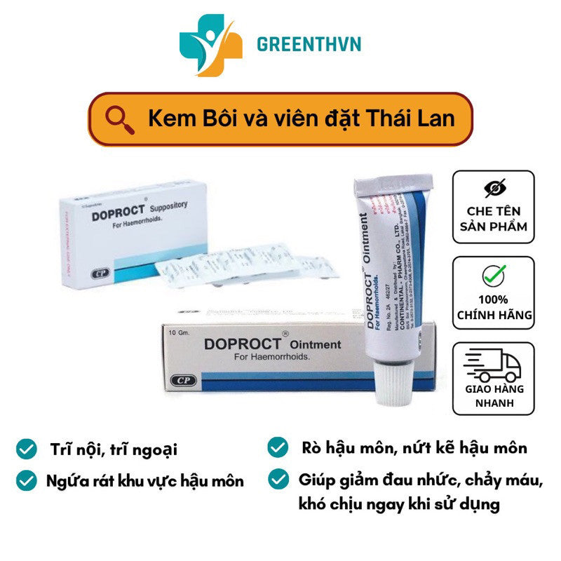 Kem Bôi Trĩ - Viên Đặt Trĩ Thái Lan (Che Tên)