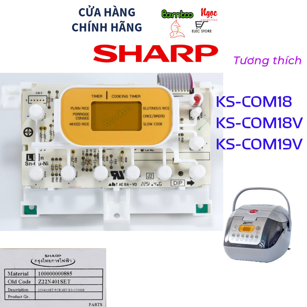 Bo Điều Khiển Nồi Cơm Điện Tử SHARP KS-COM18/ KS-COM19V/ KSCOM18V