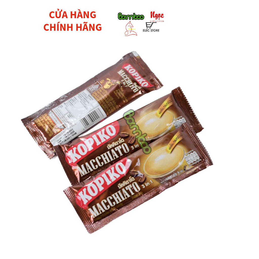 Cà Phê Sữa Và Cà Phê Đen Kopiko Thái Lan (01 Bịch 20 Gói x 24Gr)