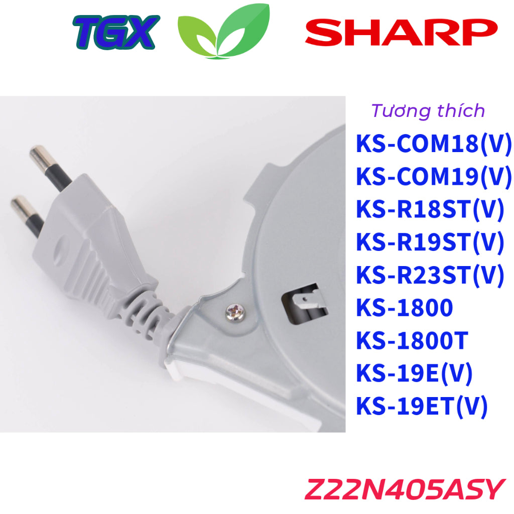 Dây nguồn nồi cơm điện SHARP KS-COM18/ COM18V/ KS-COM19/ R18ST/ R19ST/ 19STV/ R23ST/ 19ET/ 19ETV