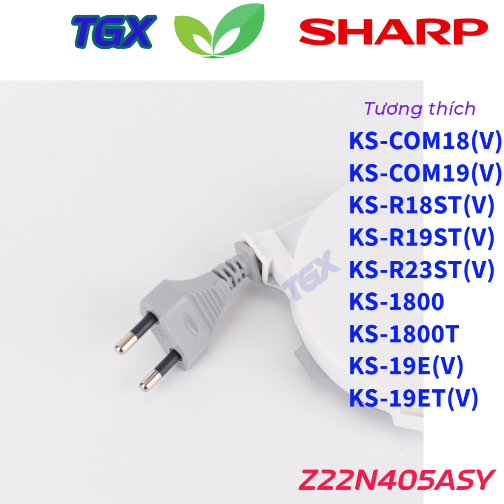 Dây nguồn nồi cơm điện SHARP KS-COM18/ COM18V/ KS-COM19/ R18ST/ R19ST/ 19STV/ R23ST/ 19ET/ 19ETV