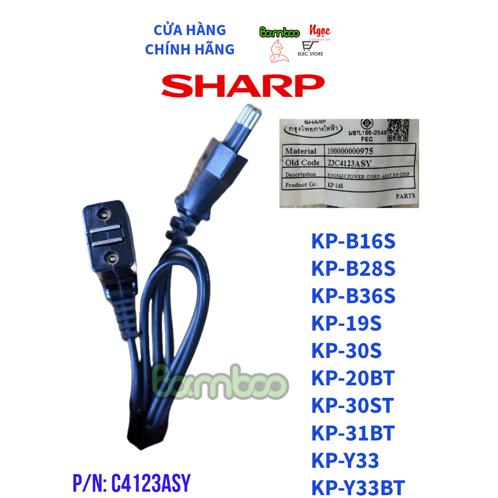 Dây nguồn bình thuỷ điện SHARP chính hãng