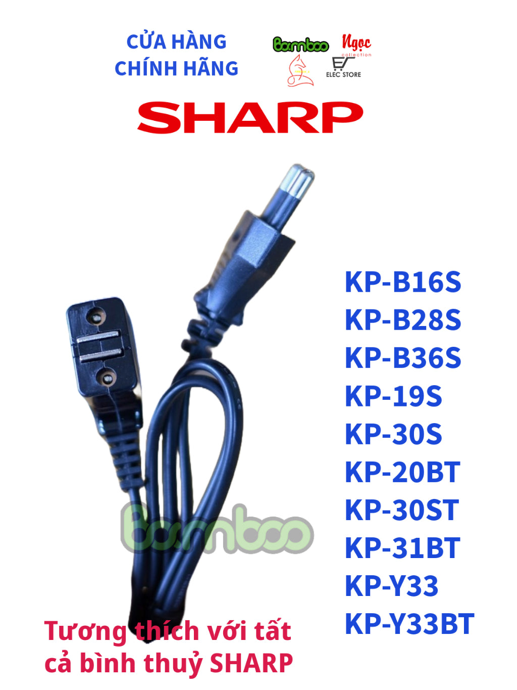 Dây nguồn bình thuỷ điện SHARP chính hãng